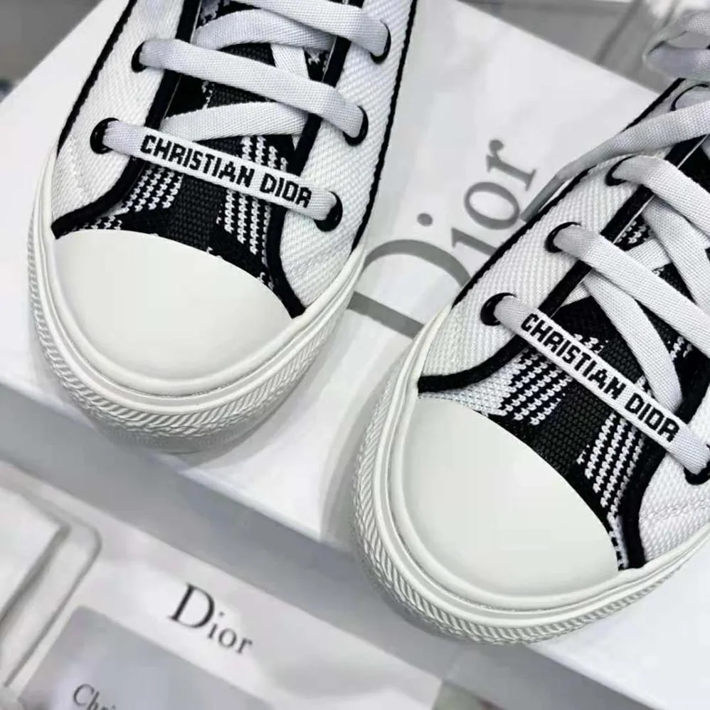 Dior Walk'N'Dior Sneaker Black and White Check'n'Dior Technical Mesh for Women