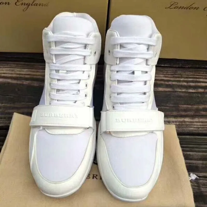 Burberry Shoes Suede and Neoprene High-top Sneakers for Women in White Burberry Shoes Suede and Neoprene High-top Sneakers for Women in White