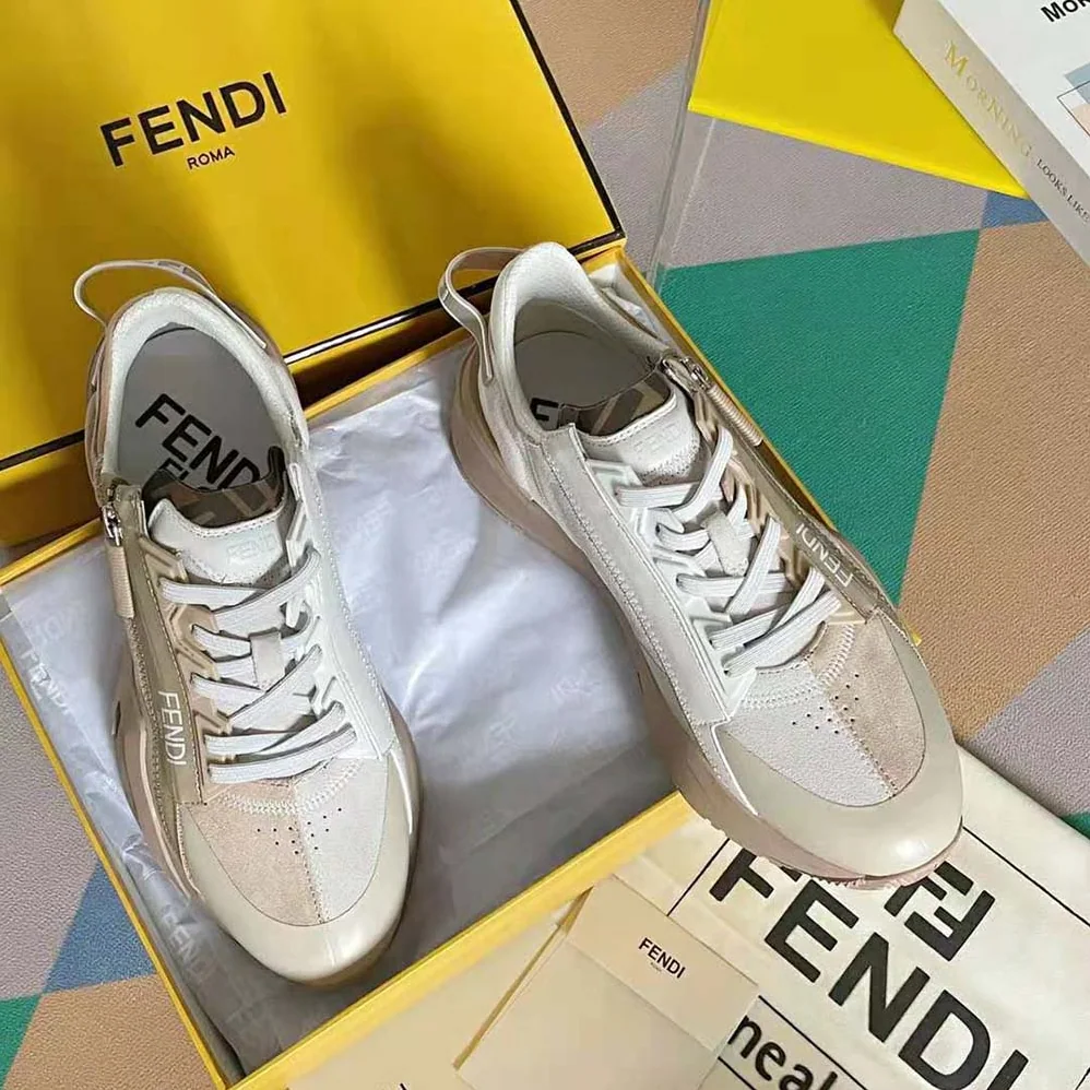 Fendi Flow Beige Suede Low for Men in Tops