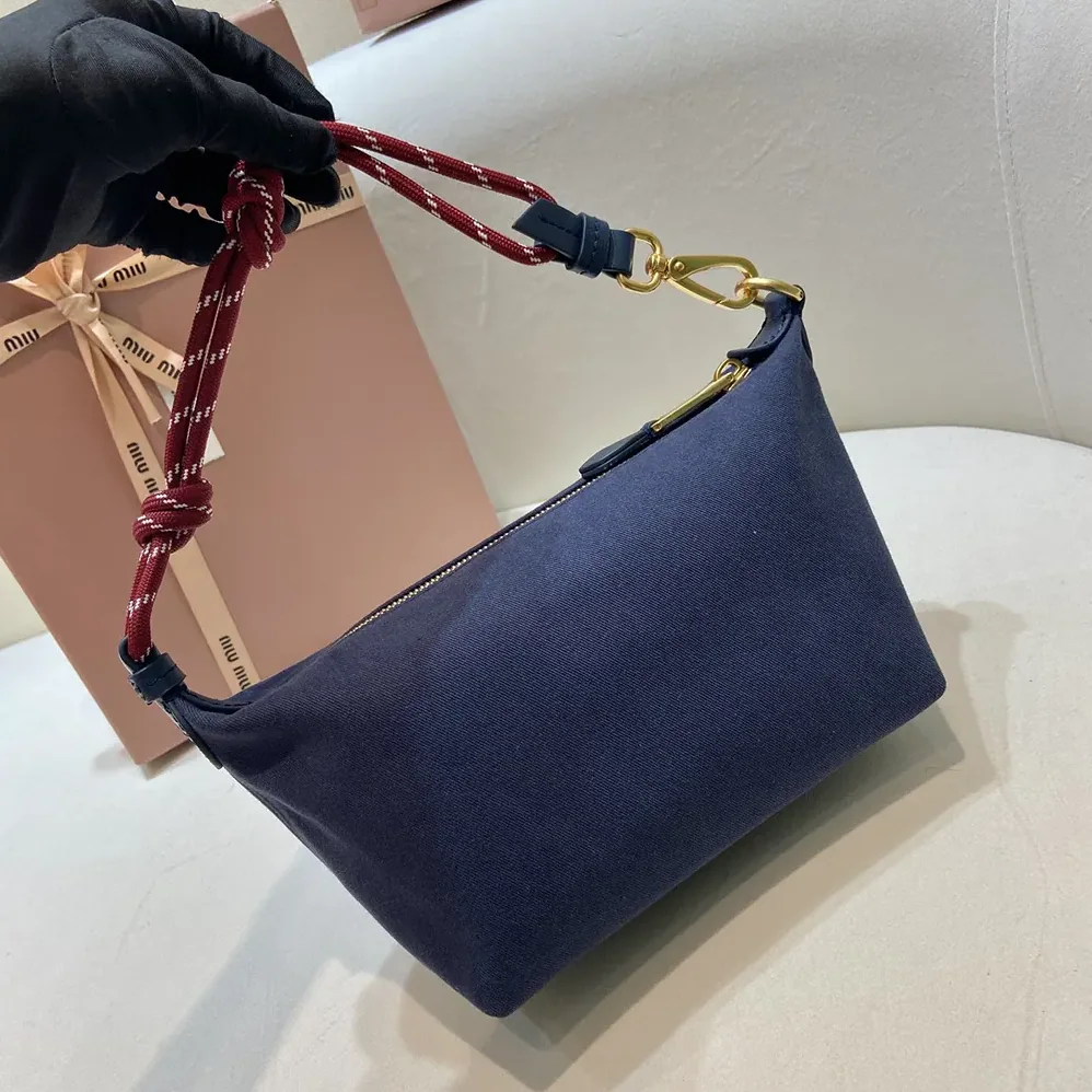 Miu Miu Gabardine Pouch for Women in Navy Miu Miu Gabardine Pouch for Women in Navy