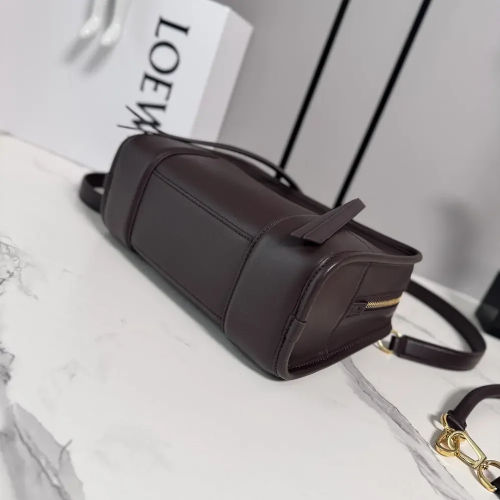 Loewe Small Amazona 180 Bag in Soft Calfskin for Women in Dark Chestnut