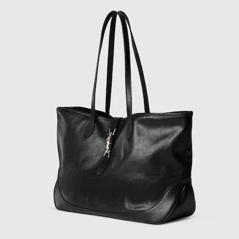 Gucci Jackie Medium Tote Bag in Black Silver Hardware Gucci Jackie Medium Tote Bag in Black Silver Hardware