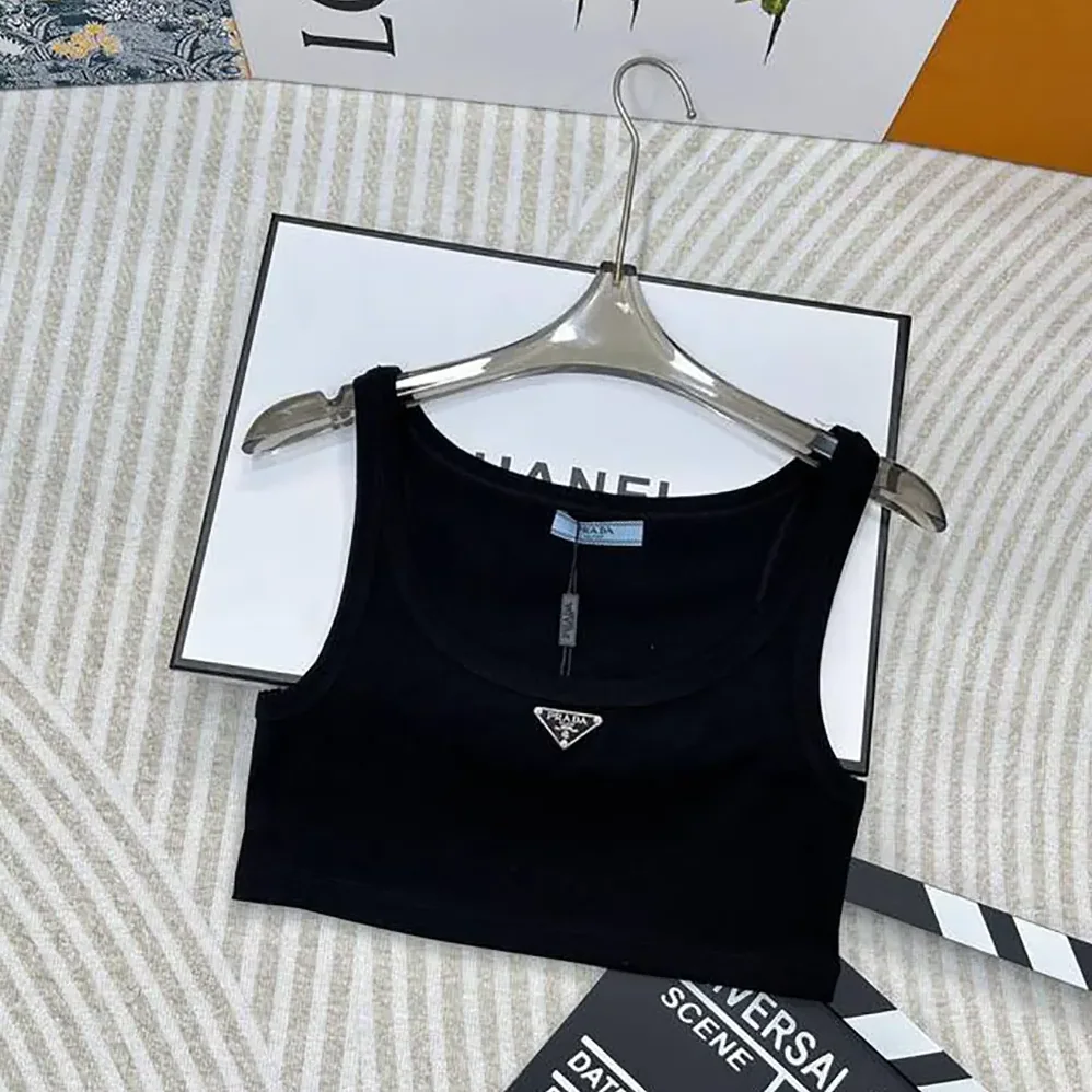 Prada Jersey Cropped Top for Women in Black Prada Jersey Cropped Top for Women in Black