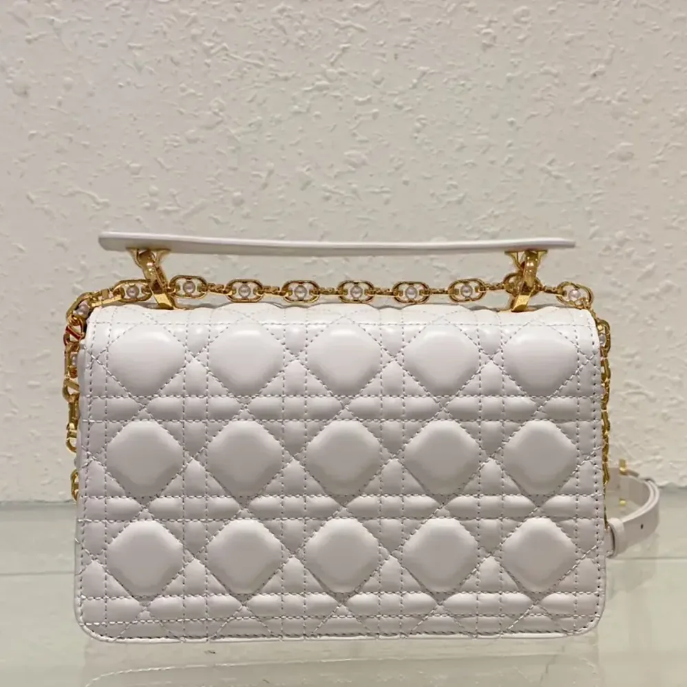 Dior Small Dior Jolie Top Handle Bag Latte Cannage Calfskin for Women