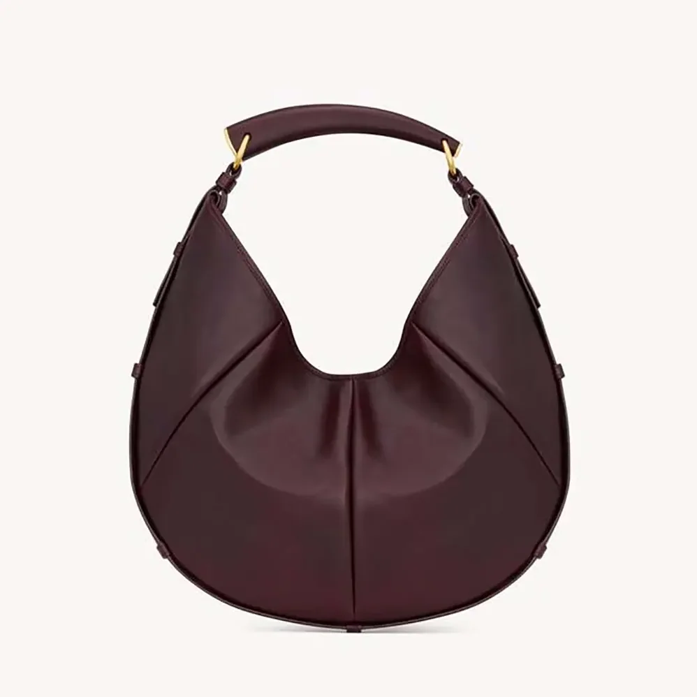 Saint Laurent YSL Mombasa Medium In Leather for Women in Rouge Cabernet