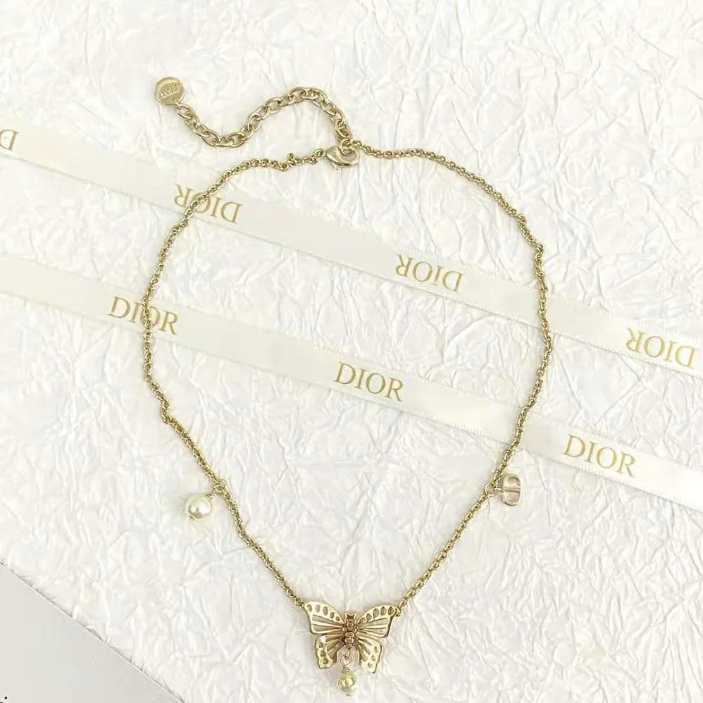 Dior Métamorphose Necklace Gold-Finish Metal and White Resin Pearls for Women