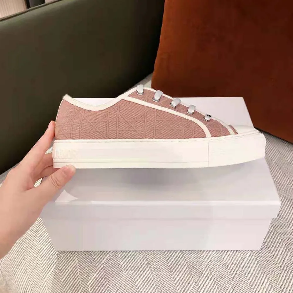 Dior Walk n dior Sneaker Nude Denim with Cannage Embroidery for Women