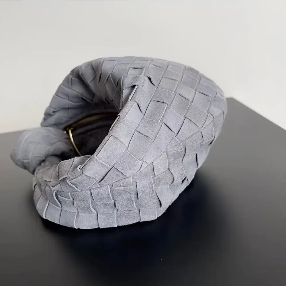 Bottega Veneta Mini Jodie in Intrecciato Suede for Women in Silver