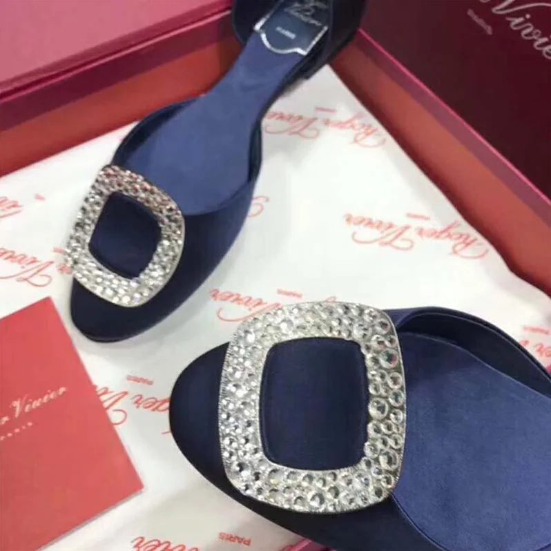 Roger Vivier Shoes Chips Ballerinas for Women in Navy Roger Vivier Shoes Chips Ballerinas for Women in Navy