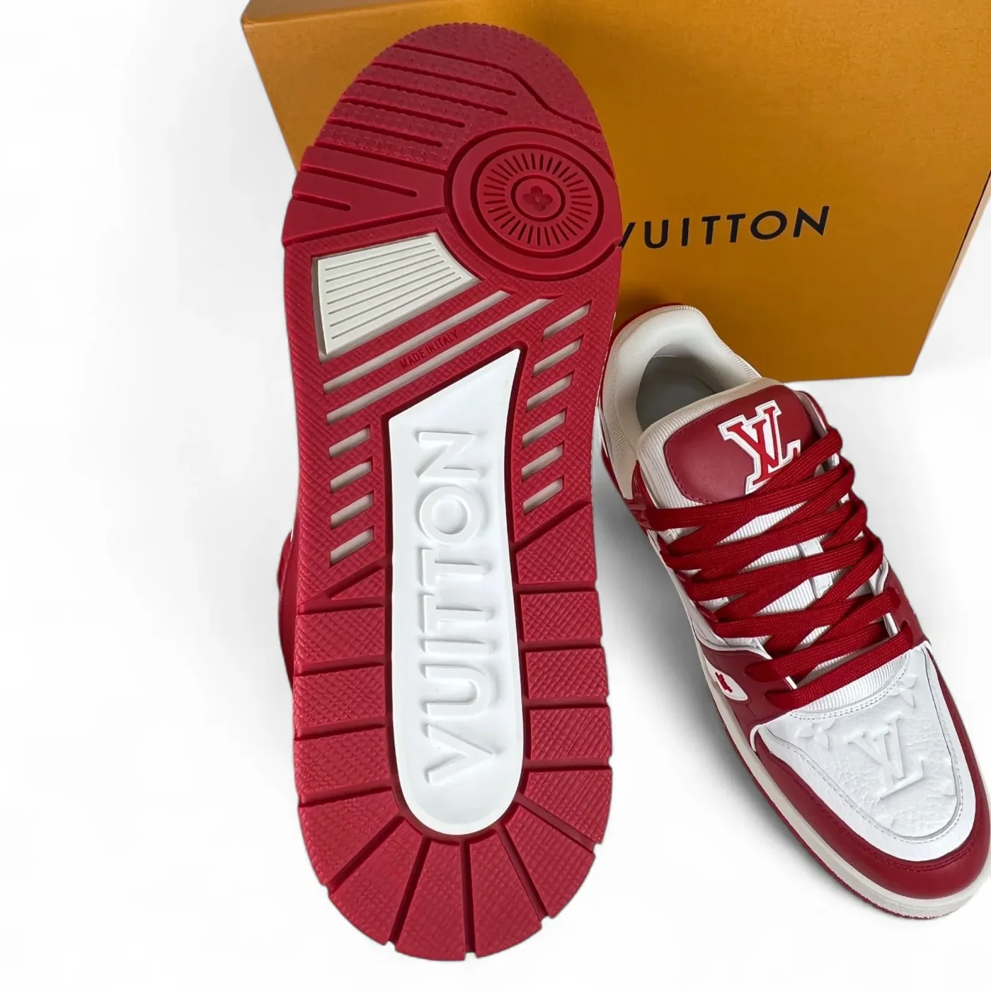 Louis Vuitton Trainer Sneaker Rubber Monogram Red Louis Vuitton Trainer Sneaker Rubber Monogram Red