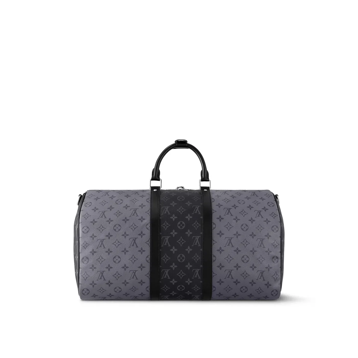 Louis Vuitton Keepall Bandouliere 50 Travel Bag in Grey Silver Hardware