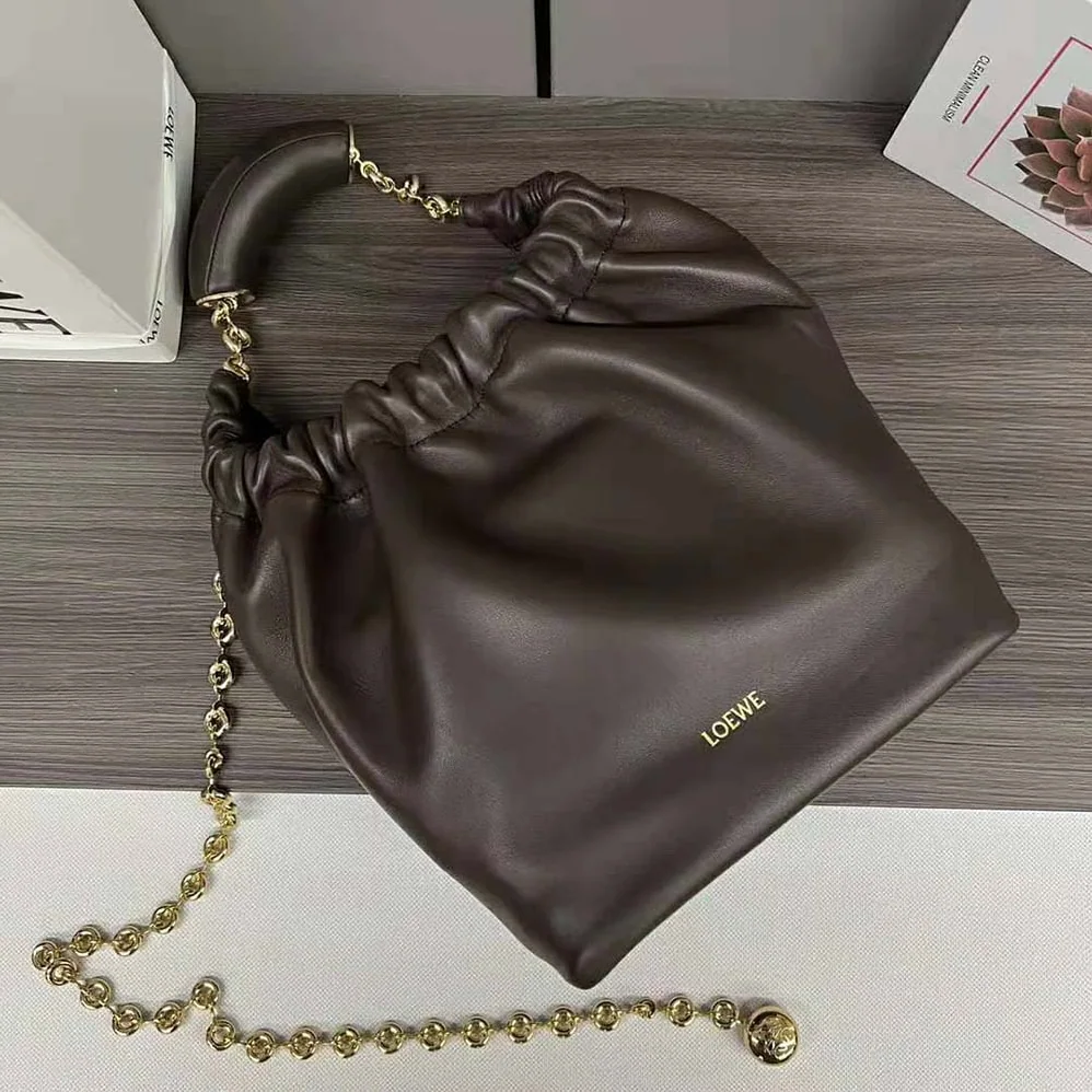 Loewe Small Squeeze Bag in Nappa Lambskin for Women in Chocolate