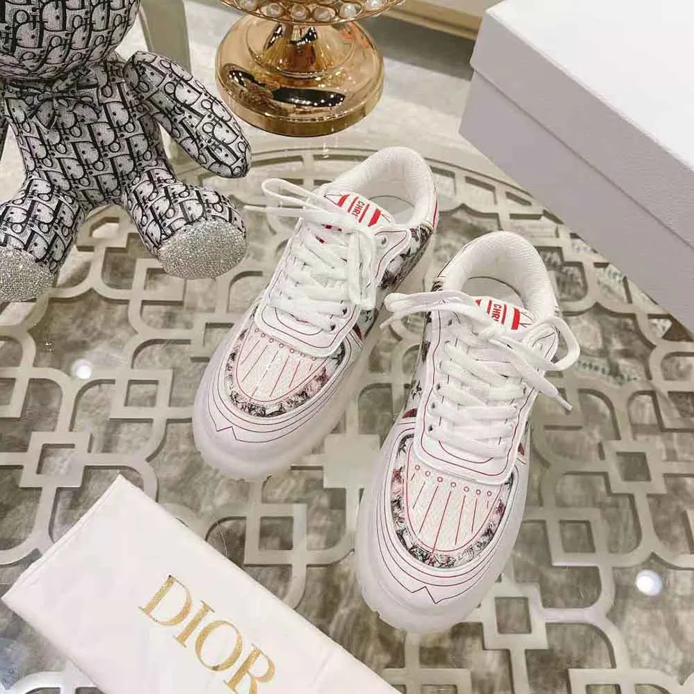 Dior Addict Sneaker White Calfskin and Technical Fabric for Women