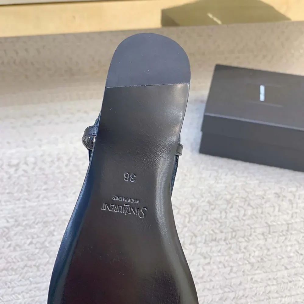 Saint Laurent YSL Cassandra Sandals in Smooth Leather for Women