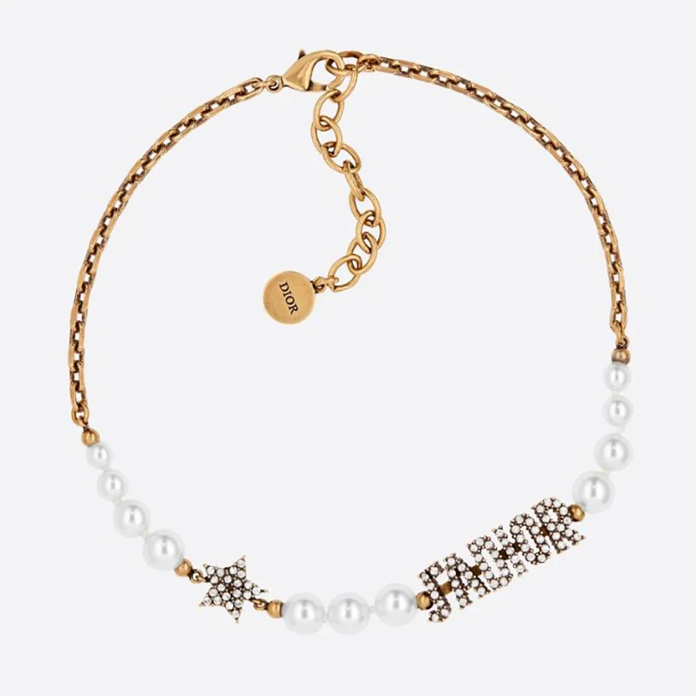 Dior J'Adior Choker Necklace Antique Gold for Women in Finish Metal