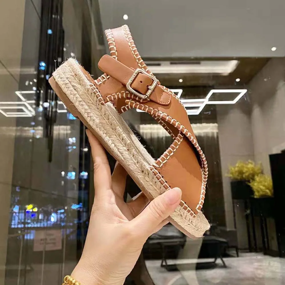 Chloe Lucinda Flat Espadrille for Women in Brown Chloe Lucinda Flat Espadrille for Women in Brown
