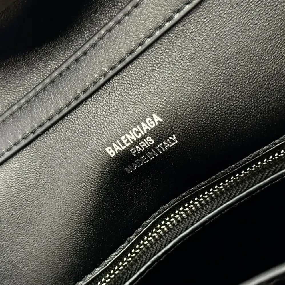 Balenciaga Rodeo Handbag Small In Black Smooth Calfskin Aged for Women in Silver Hardware