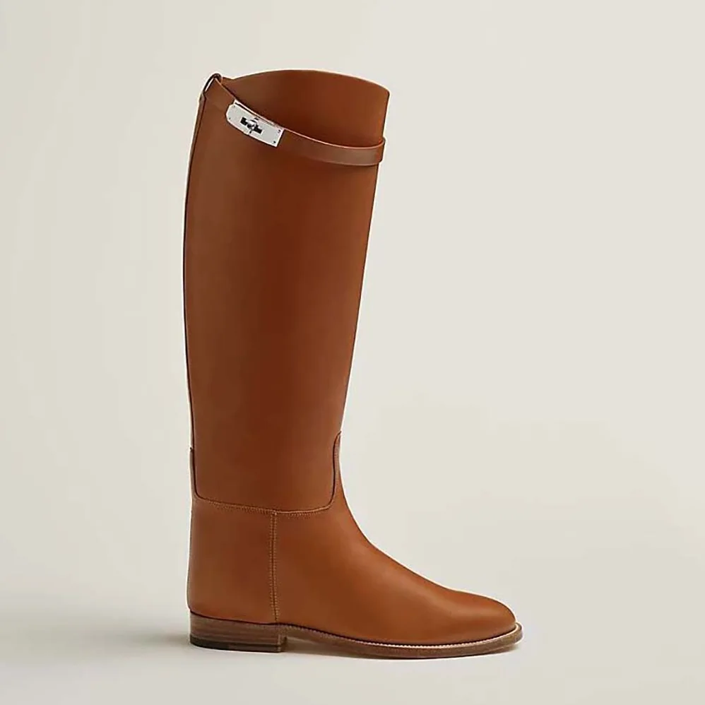 Hermes Jumping Boot in Heritage Calfskin for Women in Brown