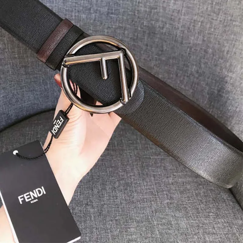Fendi Black and Brown Leather Belt for Men Fendi Black and Brown Leather Belt for Men