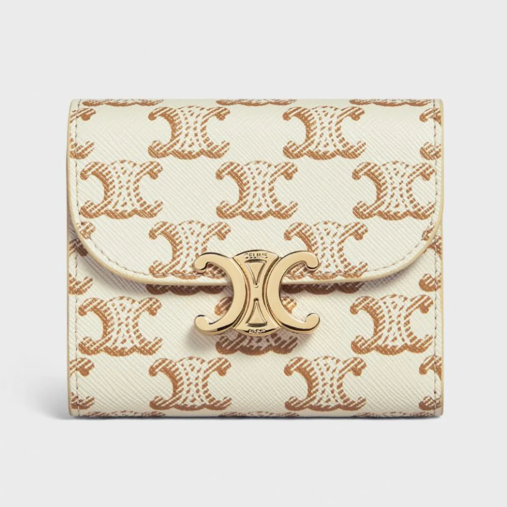 Celine Small Triomphe Wallet in Triomphe Canvas for Women