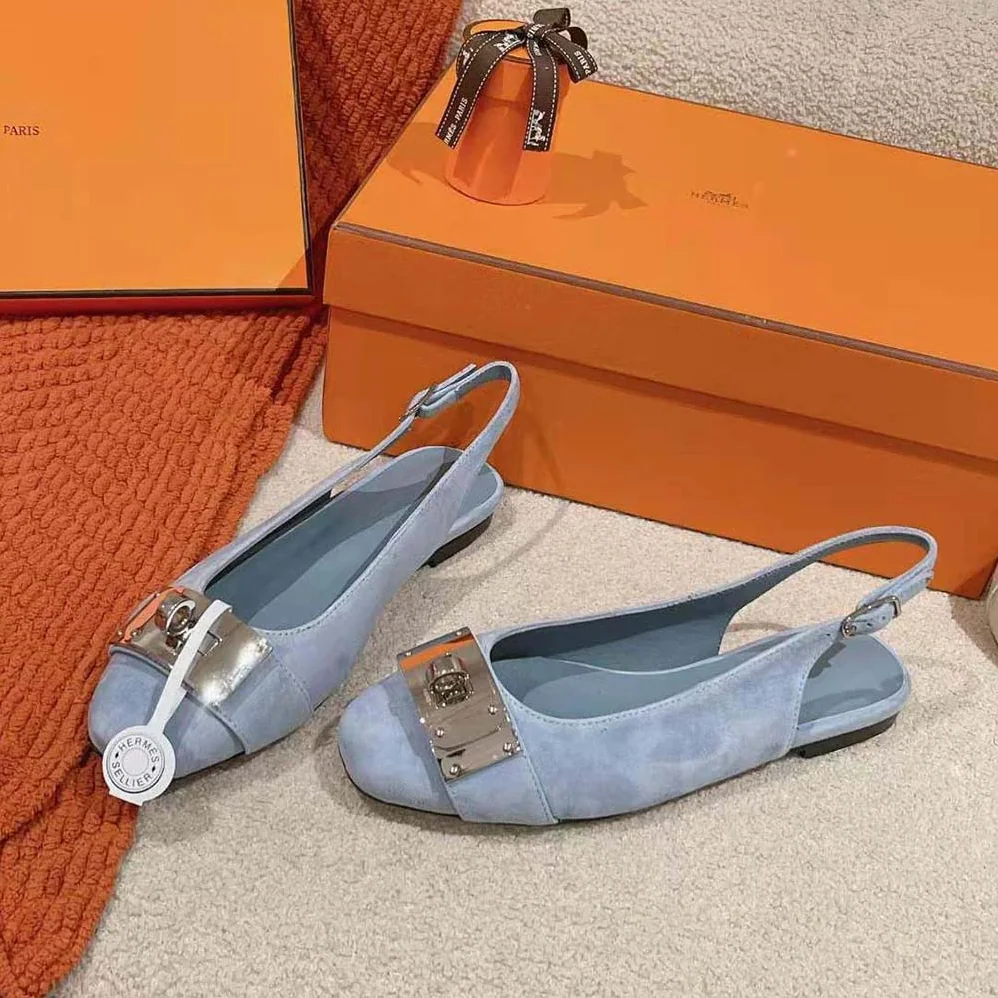 Hermes Innocente Slingback in Suede Goatskin-H241158Z for Women