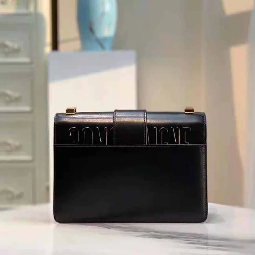 Dior 30 Montaigne Bag Des Vents Box Calfskin for Women in Black