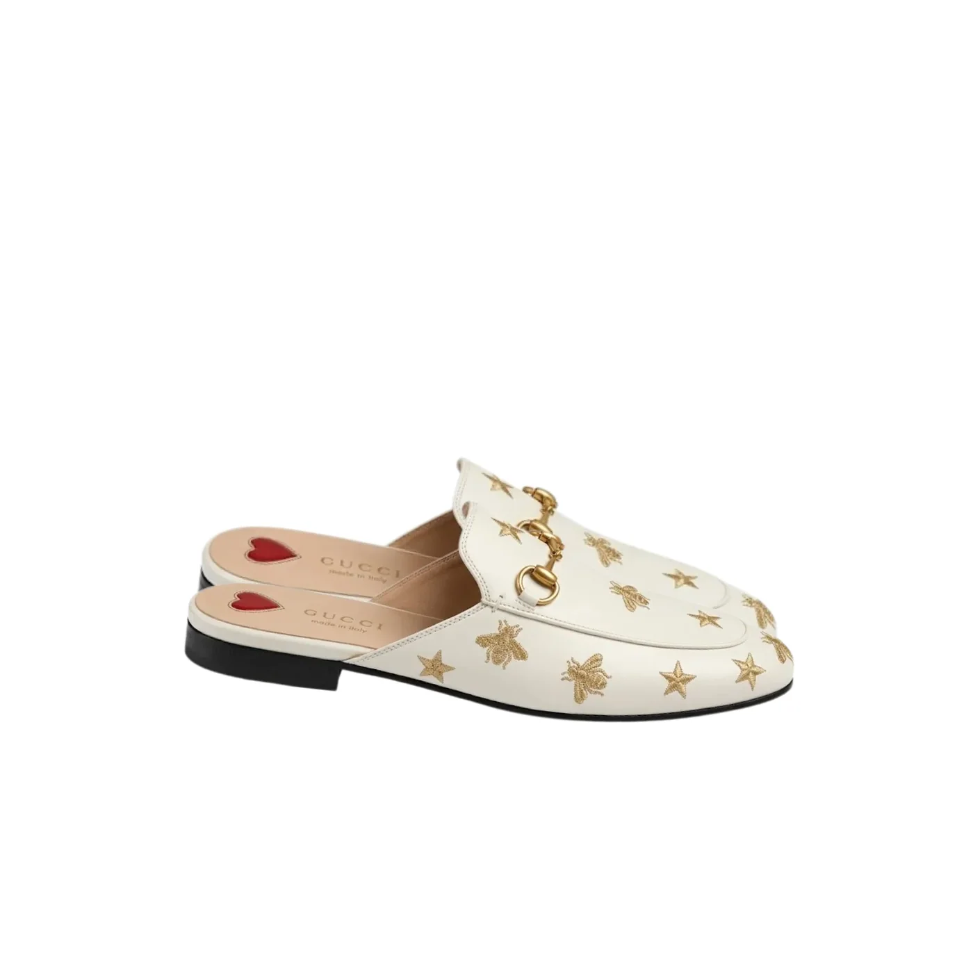Gucci Princetown Slipper With Bee Stars Beige