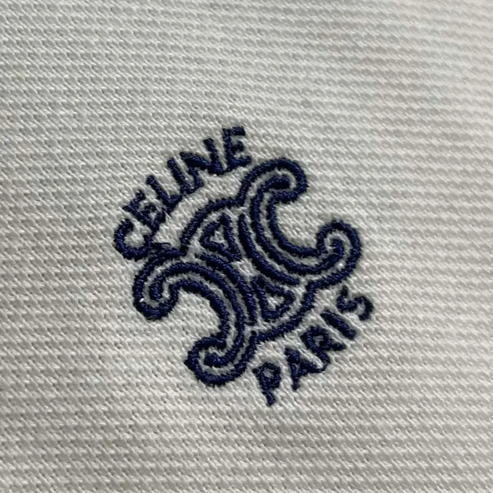 Celine Polo Shirt in Pique Cotton Jersey for Men in White
