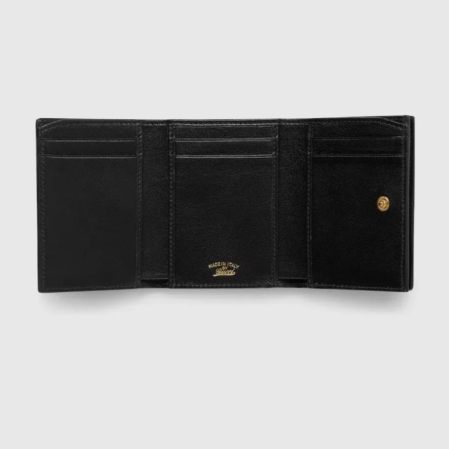 Gucci Horsebit Web Small Tri-fold Wallet / Black Gold Hardware Gucci Horsebit Web Small Tri-fold Wallet / Black Gold Hardware
