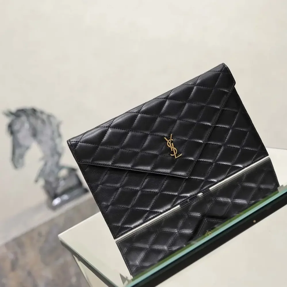 Saint Laurent YSL Paris Pouch In Lambskin Black for Women Saint Laurent YSL Paris Pouch In Lambskin Black for Women