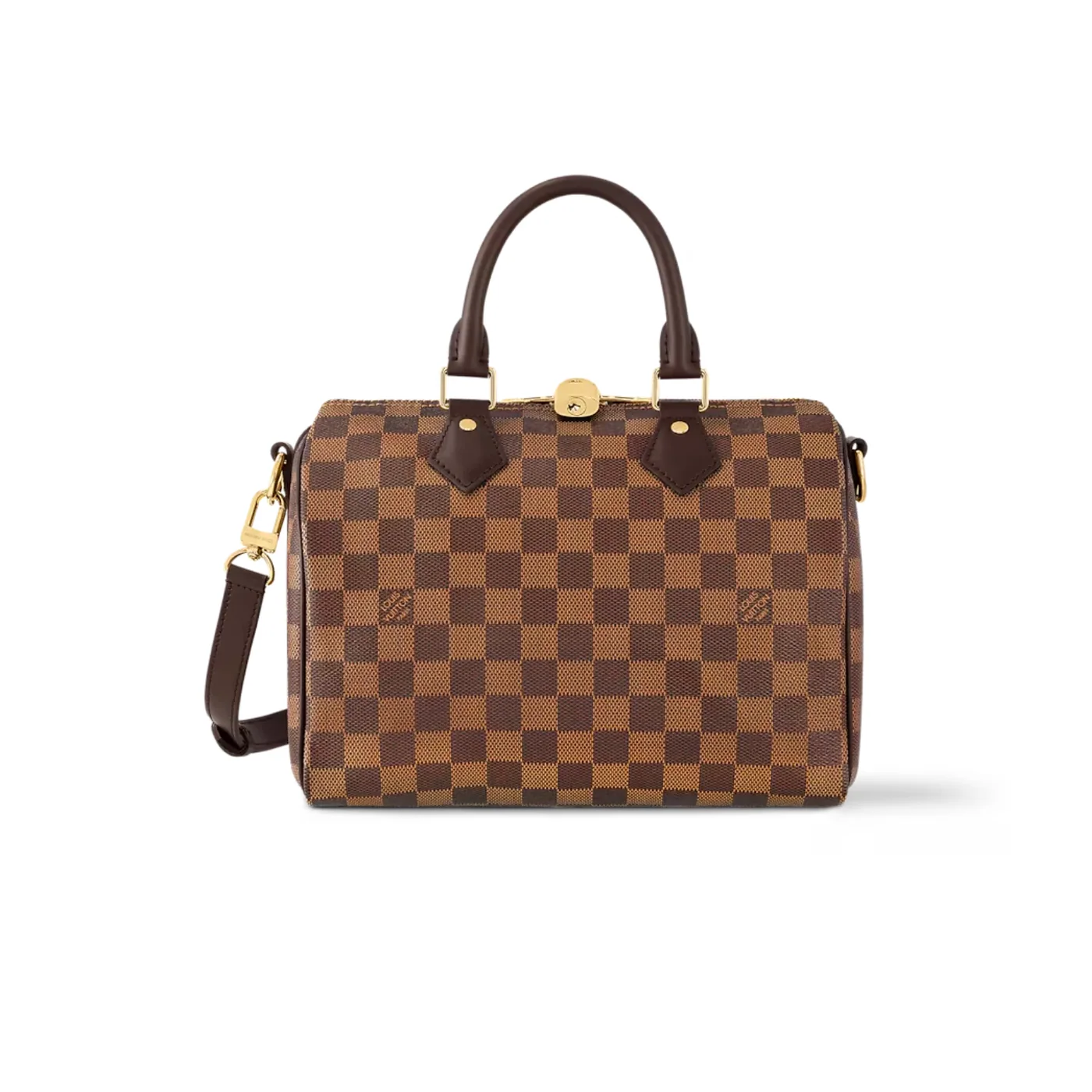 Louis Vuitton Speedy Bandouliere 25 Top Handle Bag in Brown Gold Hardware