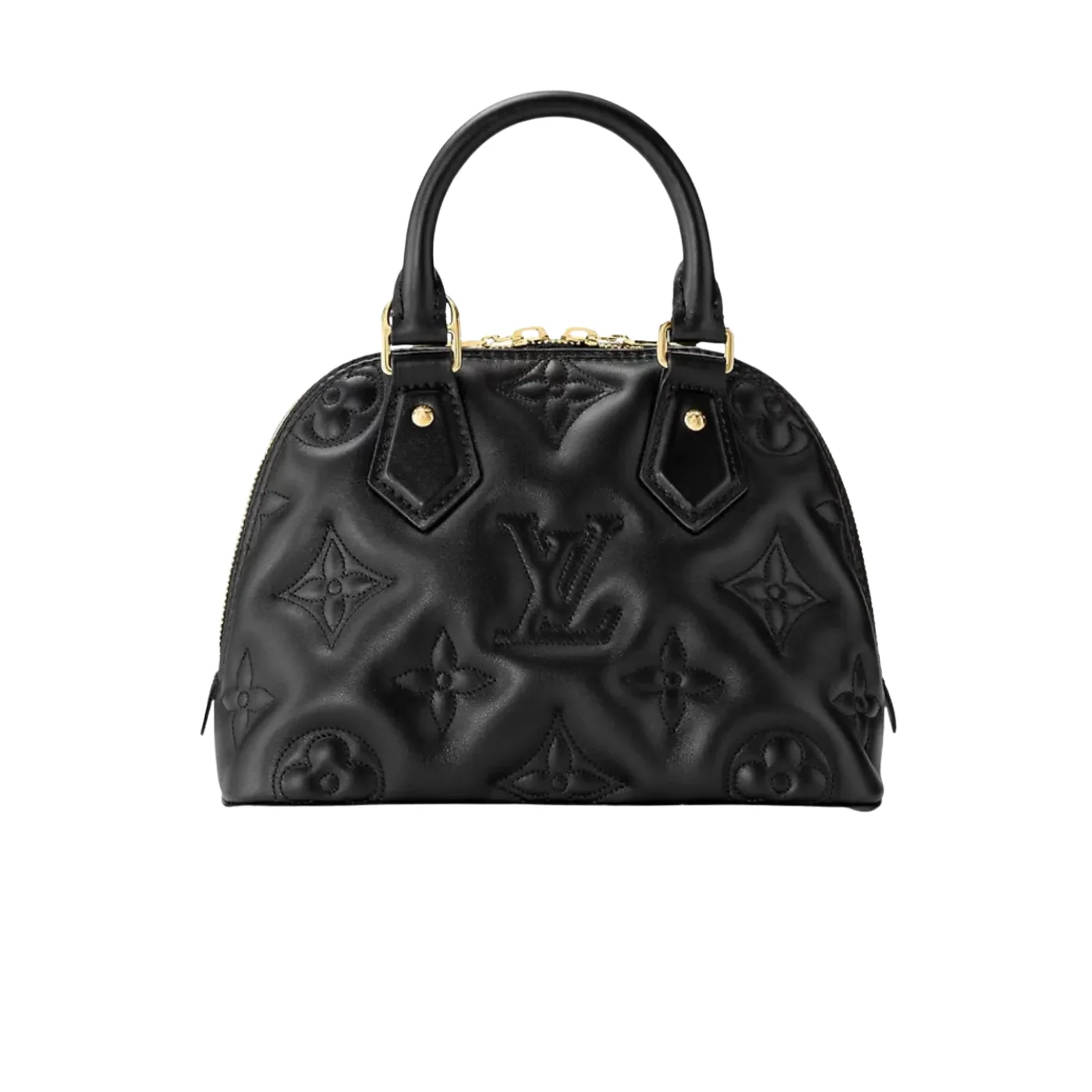 Louis Vuitton Alma BB Top Handle Bag in Black Gold Hardware