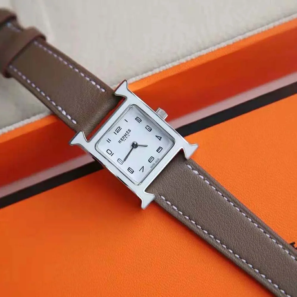 Hermes Heure H Watch Small Model Quartz Movement 25 mm in Steel for Women