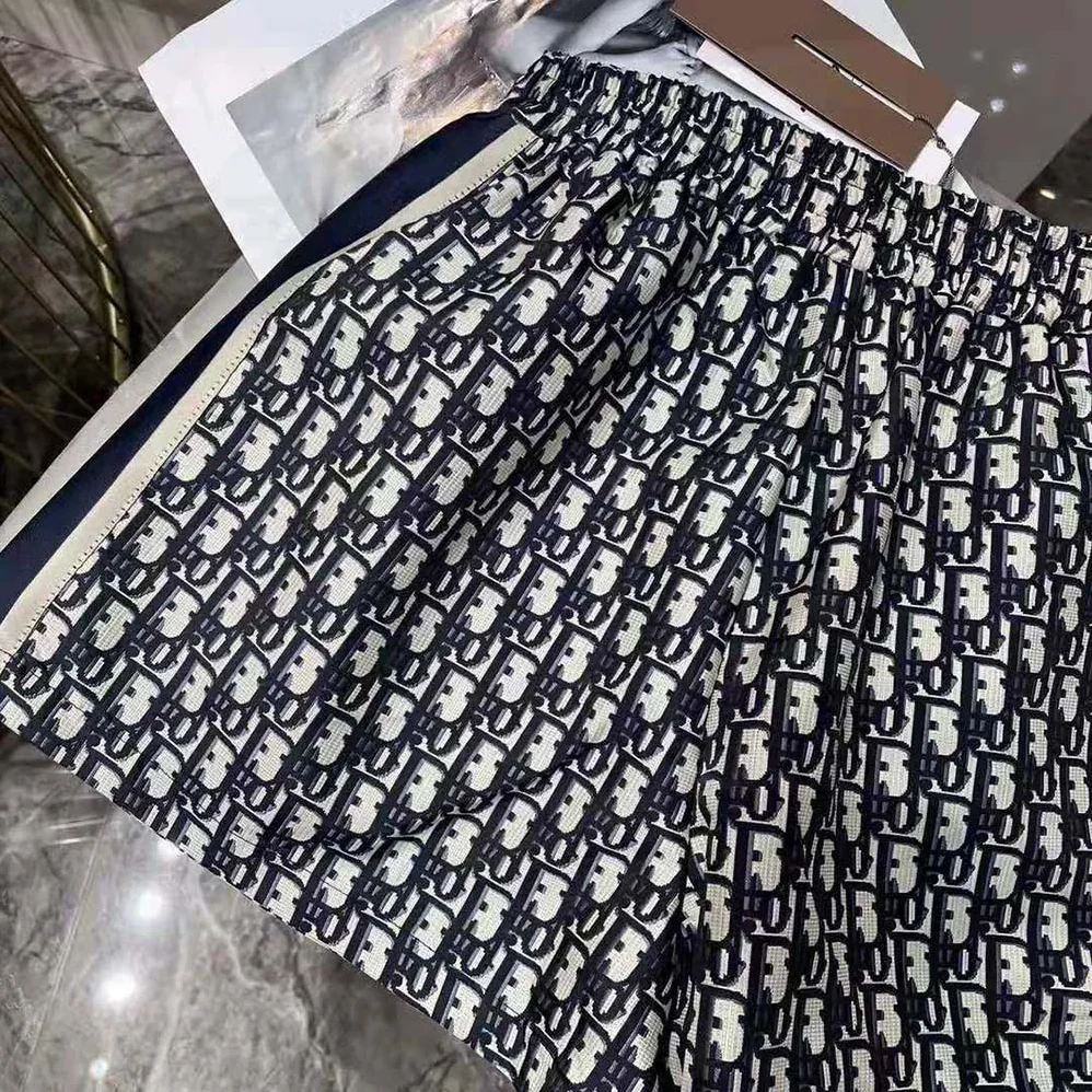 Dior Shorts Blue Technical Taffeta Jacquard with Dior Oblique Motif for Women Dior Shorts Blue Technical Taffeta Jacquard with Dior Oblique Motif for Women