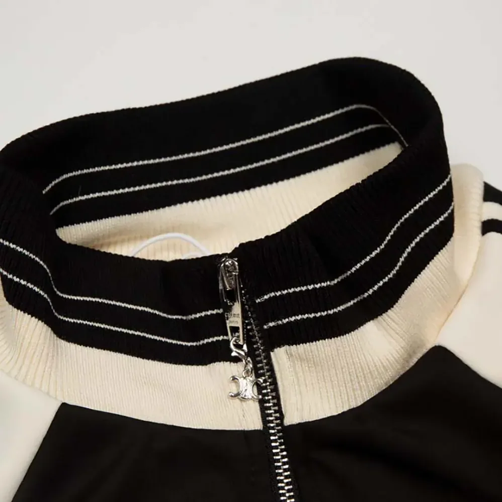 Celine Tracksuit Jacket in Double Face Jersey for Women in Black