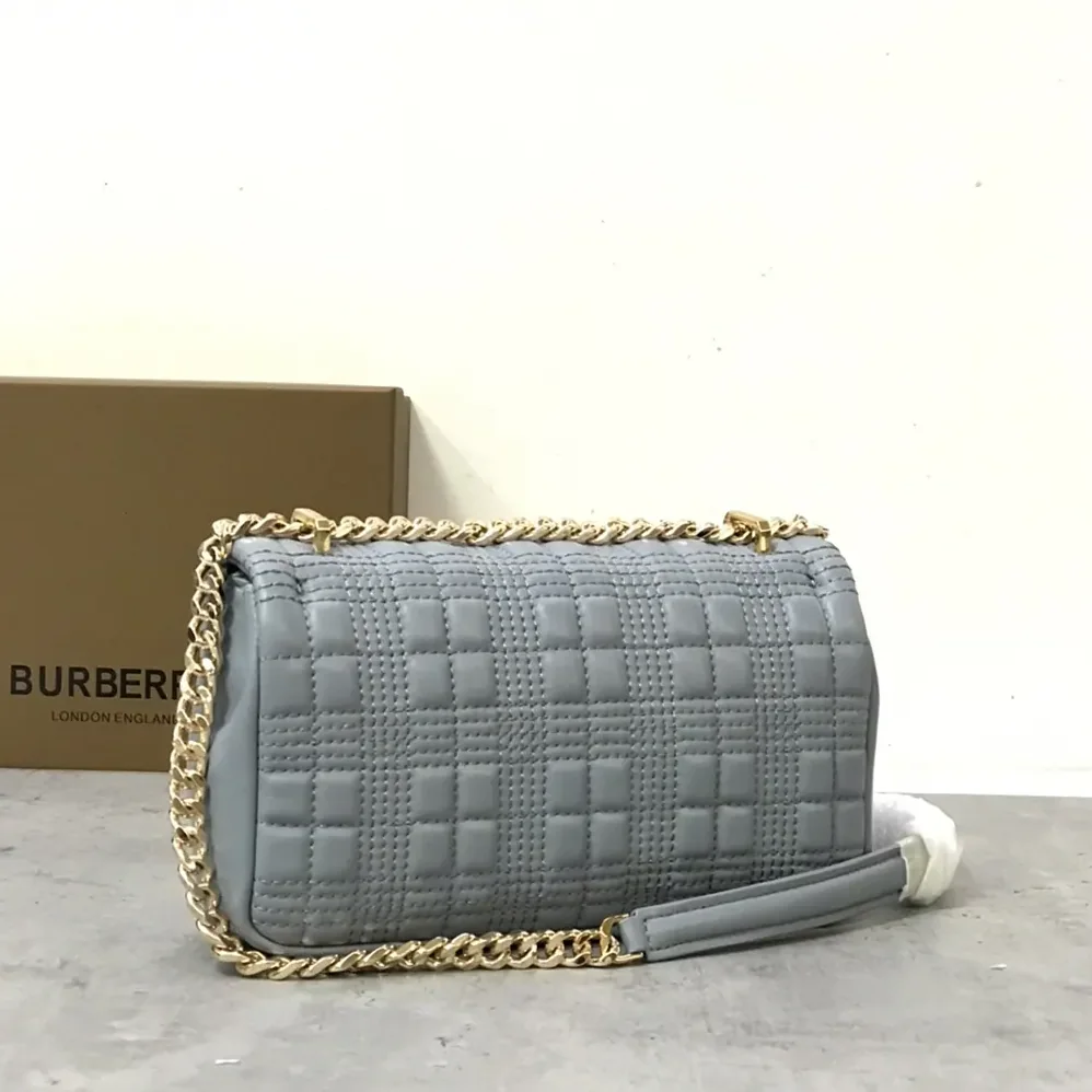 Burberry Small Quilted Lambskin Lola Bag for Women in Blue