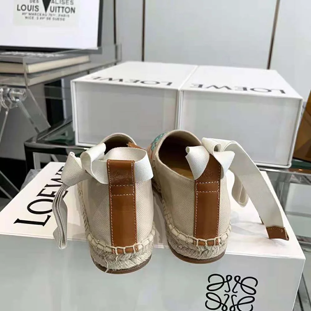 Loewe Paulas Ibiza Espadrille in Canvas for Women in Beige