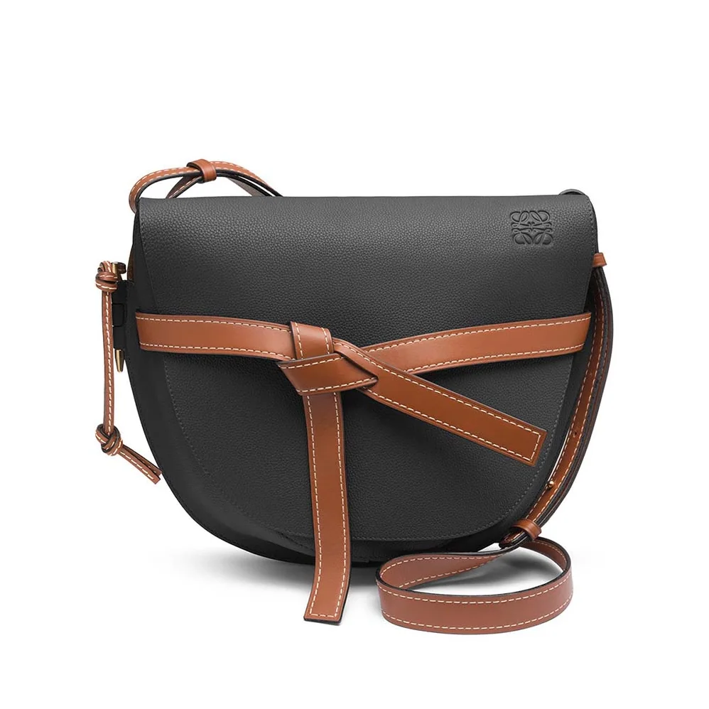 Loewe Gate Bag in Soft Grained Calf Leather for Women in Black Loewe Gate Bag in Soft Grained Calf Leather for Women in Black