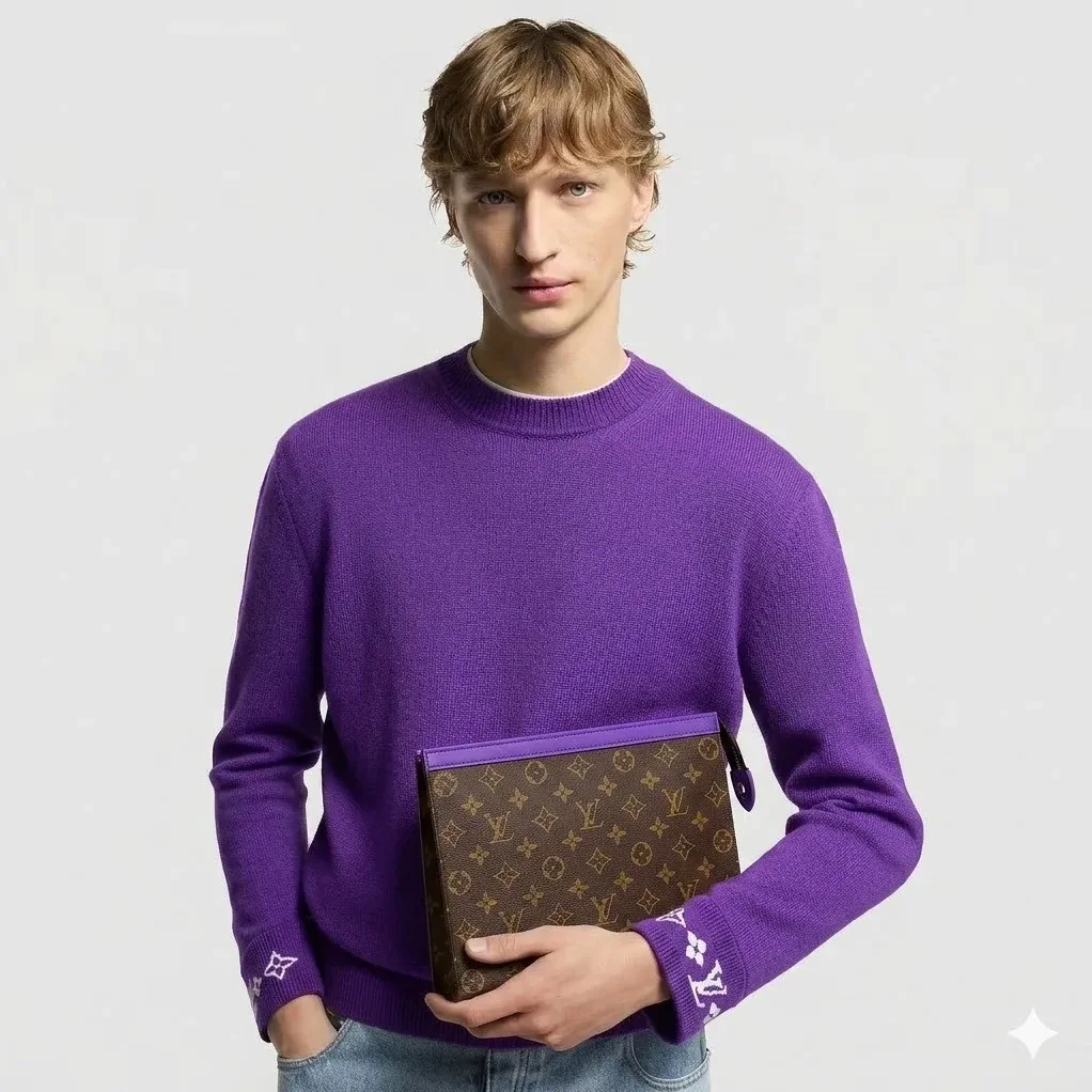 Louis Vuitton Pochette Voyage MM Pouch in Violet Silver Hardware