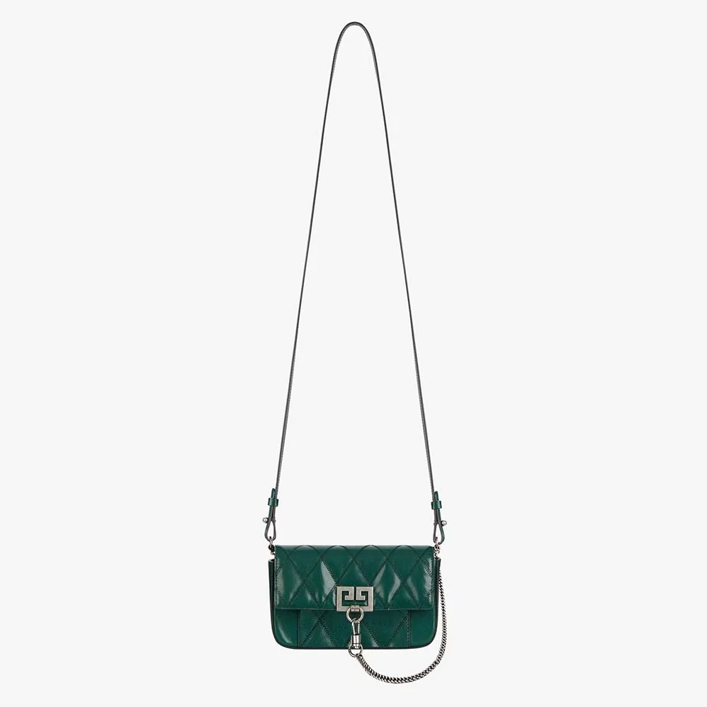 Givenchy Mini Pocket Bag in Diamond Quilted Leather for Women in Green
