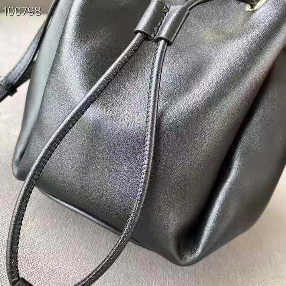 Burberry Monogram Motif Leather Bucket Bag for Women in Black Burberry Monogram Motif Leather Bucket Bag for Women in Black