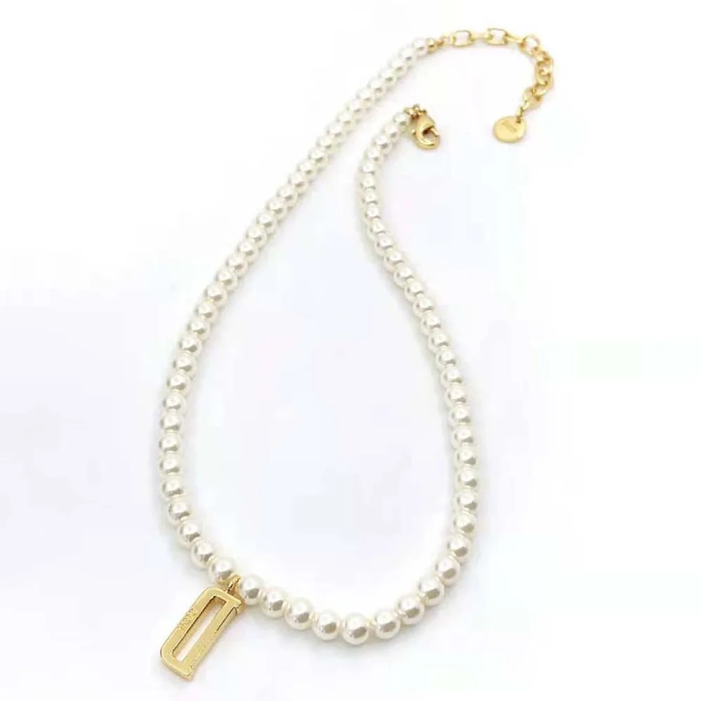 Dior Dio(r)evolution Necklace Gold-Finish Metal and White Resin Pearls for Women