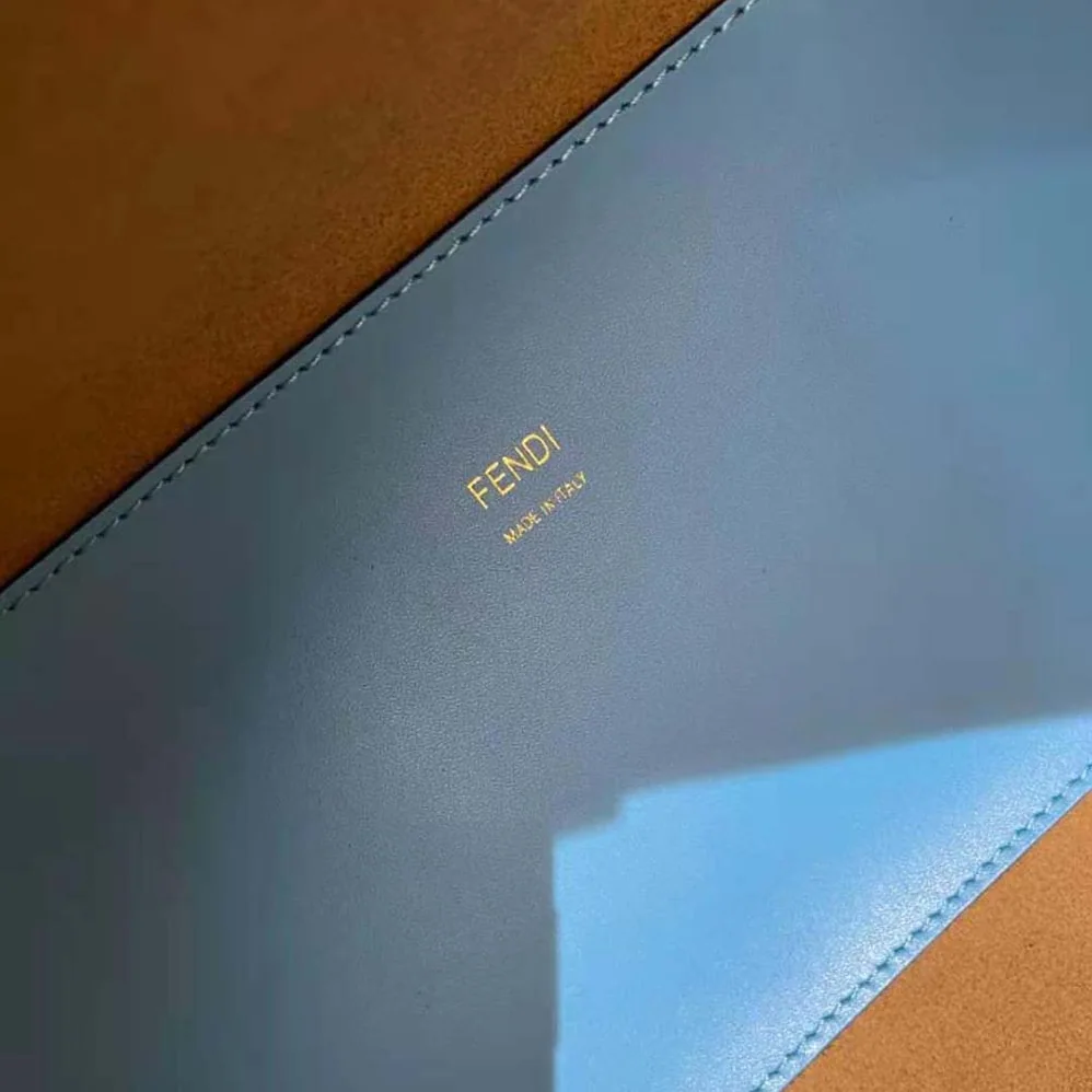 Fendi Sunshine Medium Leather Shopper for Women in Blue Fendi Sunshine Medium Leather Shopper for Women in Blue