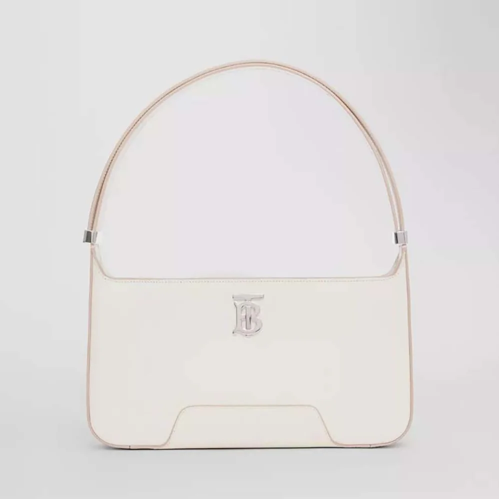 Burberry Leather TB Shoulder Bag for Women in White
