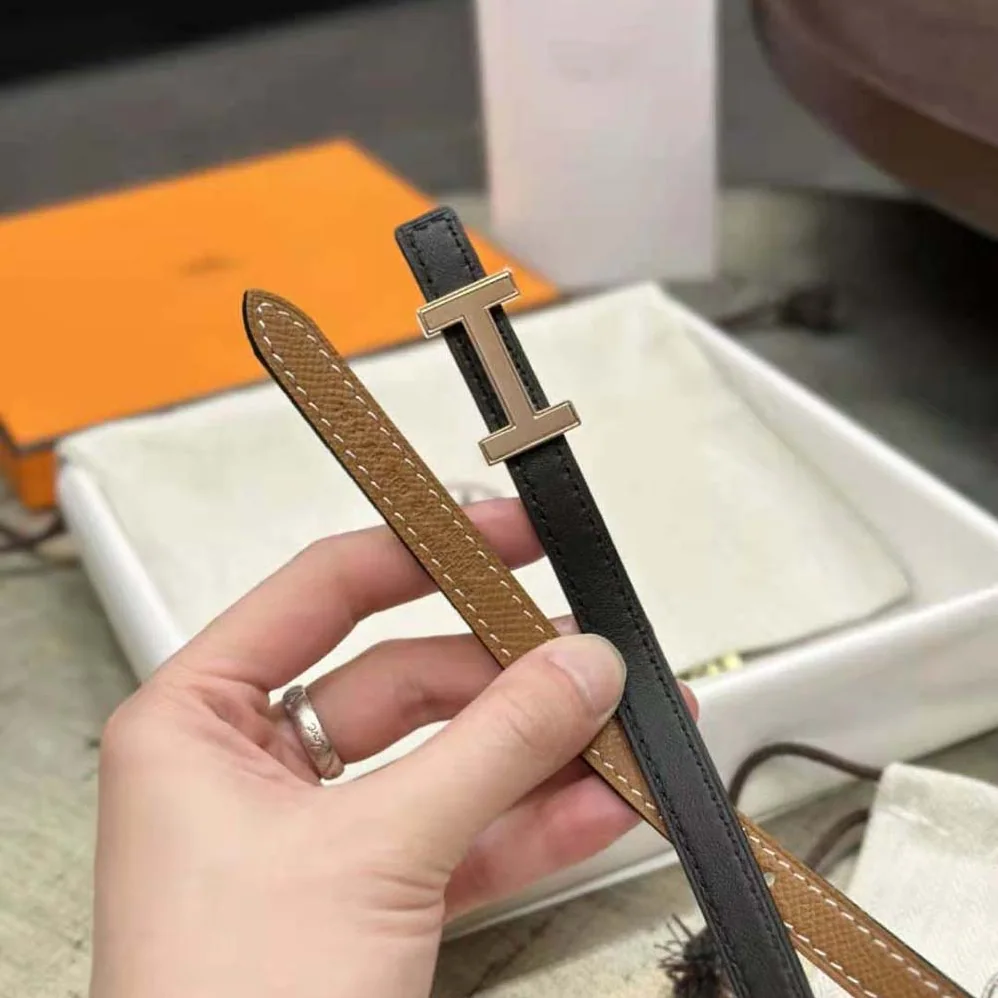 Hermes Focus Belt Buckle & Reversible Leather Strap 13 mm for Women in Gold/Black