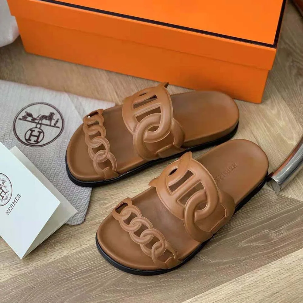 Hermes Extra Sandal in Nappa Leather for Women in Brown