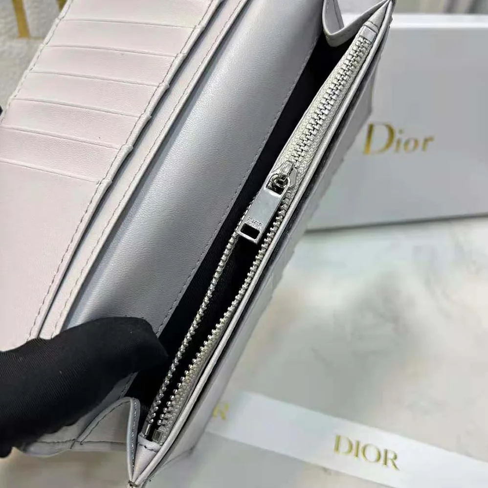 Dior Vertical Long Wallet Gray Dior Oblique Galaxy Leather for Men Dior Vertical Long Wallet Gray Dior Oblique Galaxy Leather for Men