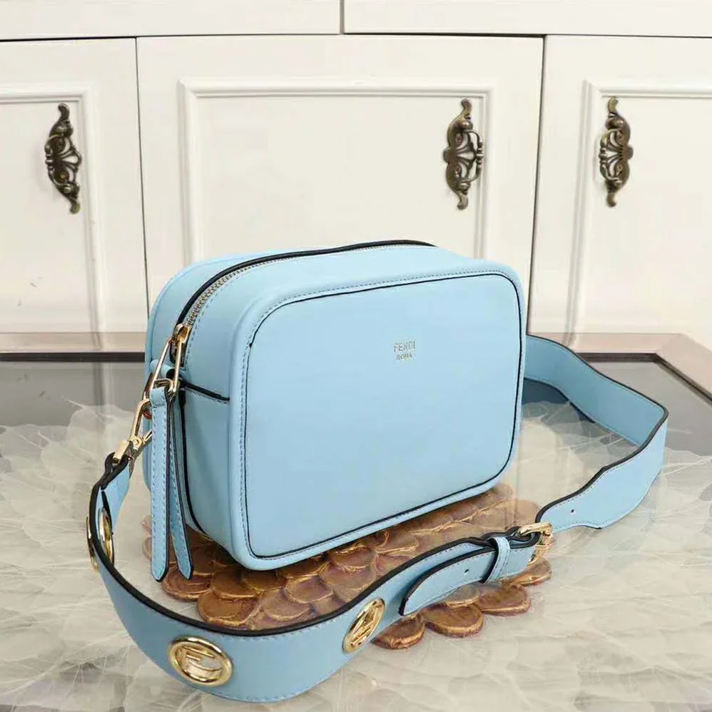 Fendi Camera Case Leather Bag for Women in Blue