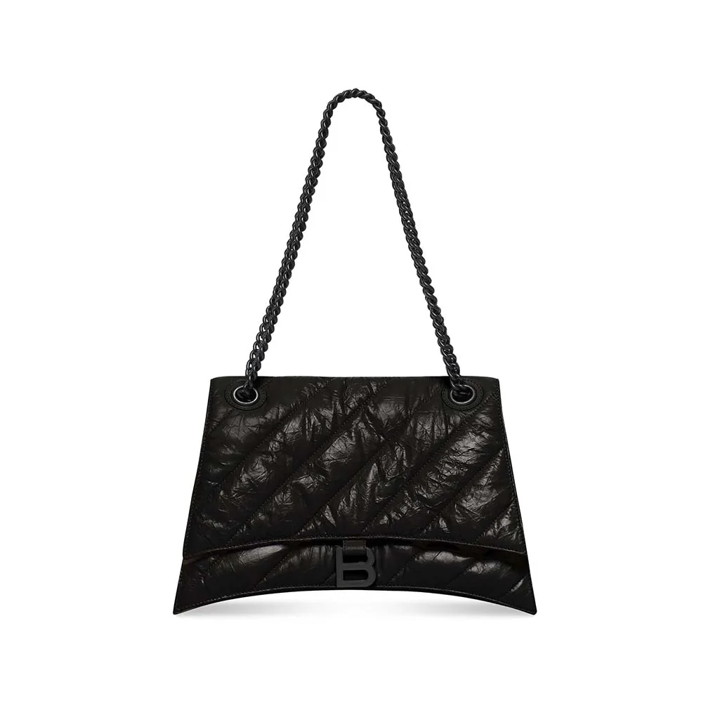 Balenciaga Crush Medium Chain Bag Quilted in Black for Women Balenciaga Crush Medium Chain Bag Quilted in Black for Women