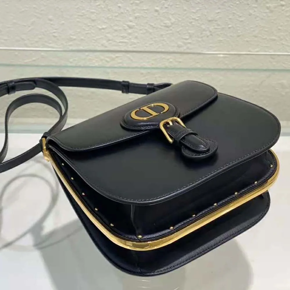 Dior Bobby Frame Bag Black Box Calfskin for Women